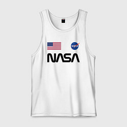 Майка мужская хлопок NASA НАСА, цвет: белый