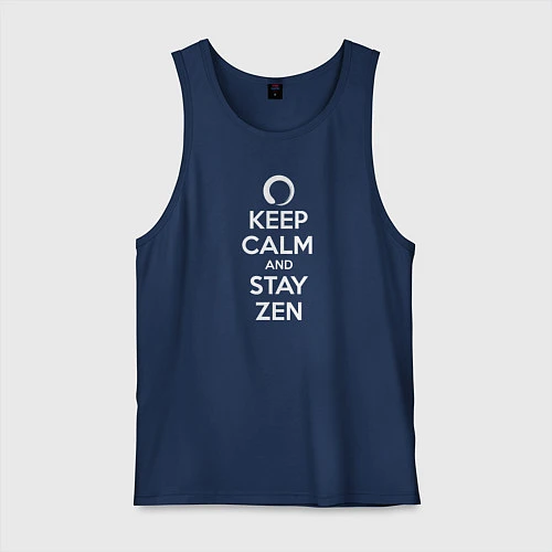 Мужская майка Keep calm & stay Zen / Тёмно-синий – фото 1