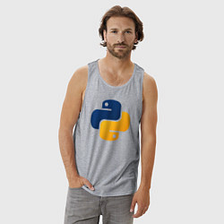 Майка мужская хлопок Python, цвет: меланж — фото 2