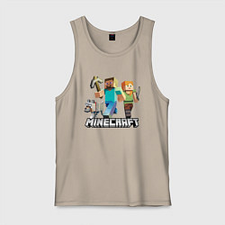 Майка мужская хлопок MINECRAFT, цвет: миндальный