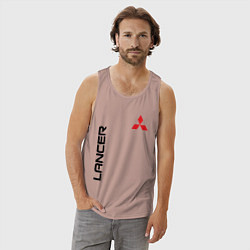 Майка мужская хлопок MITSUBISHI LANCER, цвет: пыльно-розовый — фото 2