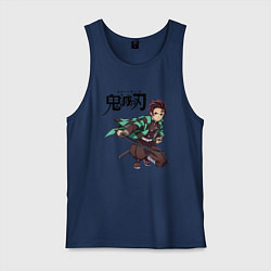 Майка мужская хлопок KIMETSU NO YAIBA, цвет: тёмно-синий