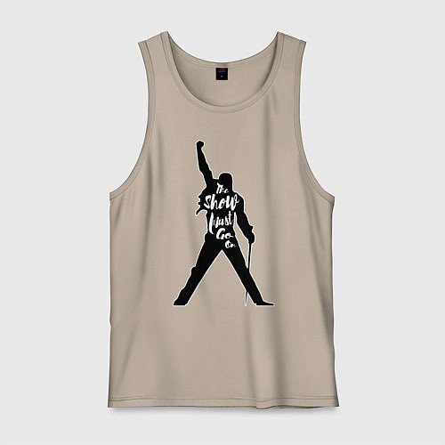 Мужская майка Queen - The Show Must Go On / Миндальный – фото 1