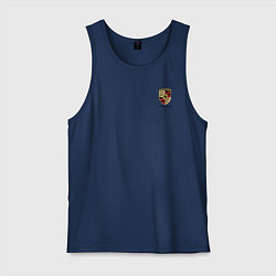 Майка мужская хлопок PORSCHE, цвет: тёмно-синий