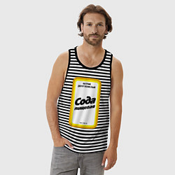Майка мужская хлопок Сода пищевая, цвет: черная тельняшка — фото 2