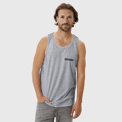 Мужская майка Поцелуи нашивка на спине / Меланж – фото 3