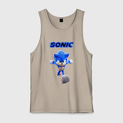 Майка мужская хлопок SONIC, цвет: миндальный