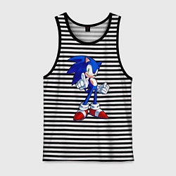 Майка мужская хлопок SONIC, цвет: черная тельняшка