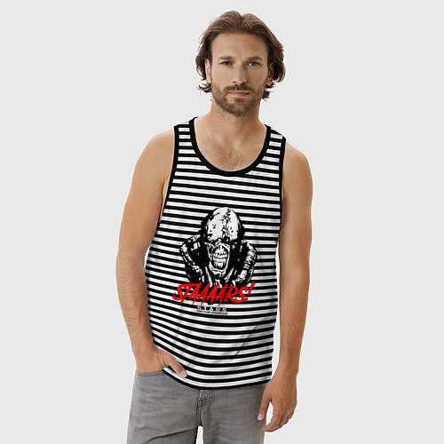 Мужская майка STAAAAARS! / Черная тельняшка – фото 3