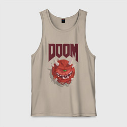 Майка мужская хлопок DOOM, цвет: миндальный