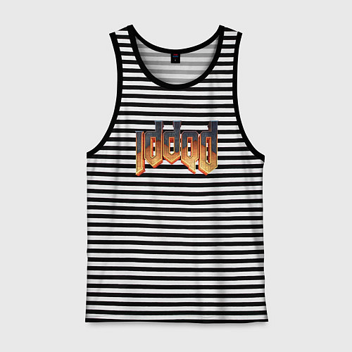 Мужская майка IDDQD DOOM / Черная тельняшка – фото 1