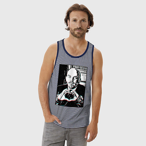 Мужская майка Ленин Oko / Синяя тельняшка – фото 3