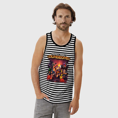 Мужская майка Minecraft Dungeons / Черная тельняшка – фото 3
