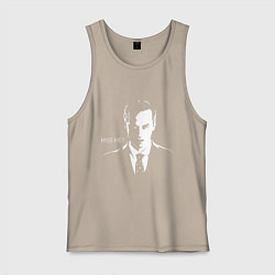 Майка мужская хлопок Moriarty: Miss me?, цвет: миндальный