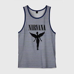 Майка мужская хлопок NIRVANA, цвет: синяя тельняшка