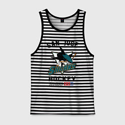 Майка мужская хлопок SAN JOSE SHARKS, цвет: черная тельняшка