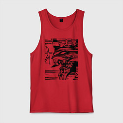 Майка мужская хлопок Ева Евангелион, цвет: красный