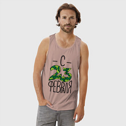 Майка мужская хлопок Пограничник, с 23 февраля, цвет: пыльно-розовый — фото 2