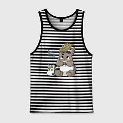 Майка мужская хлопок Тоторо, цвет: черная тельняшка