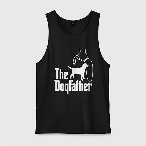 Мужская майка The Dogfather - пародия / Черный – фото 1