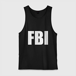 Майка мужская хлопок FBI, цвет: черный