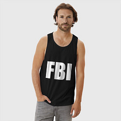 Майка мужская хлопок FBI, цвет: черный — фото 2