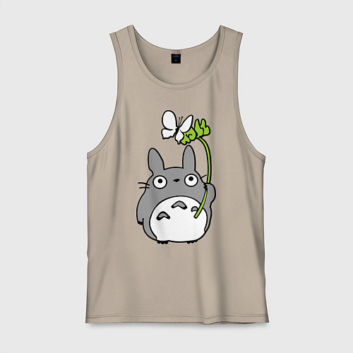 Мужская майка Totoro и бабочка / Миндальный – фото 1