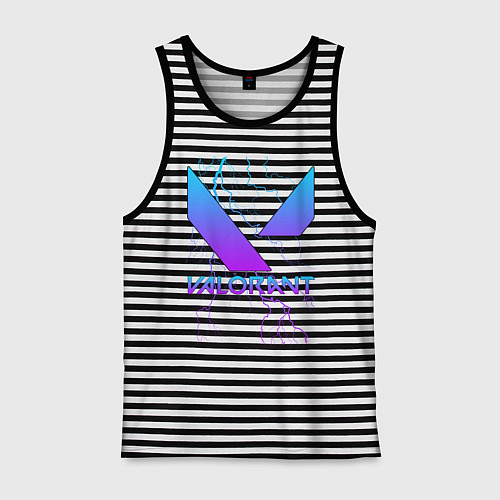 Мужская майка VALORANT / Черная тельняшка – фото 1