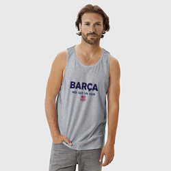Майка мужская хлопок FC Barcelona Barca 2022, цвет: меланж — фото 2