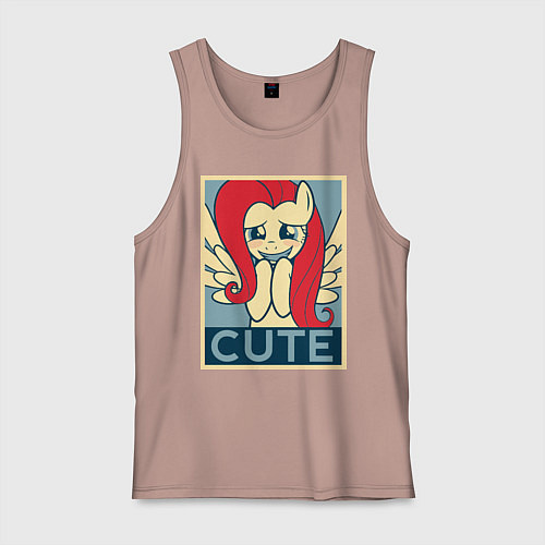 Мужская майка Fluttershy cute / Пыльно-розовый – фото 1