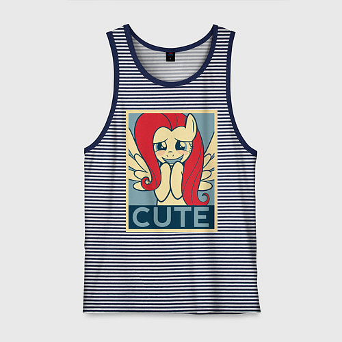 Мужская майка Fluttershy cute / Синяя тельняшка – фото 1