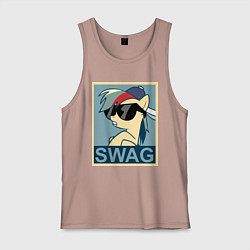 Майка мужская хлопок Rainbow Dash swag, цвет: пыльно-розовый