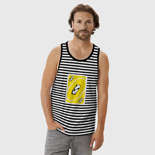 Мужская майка Уно реверс / Черная тельняшка – фото 3