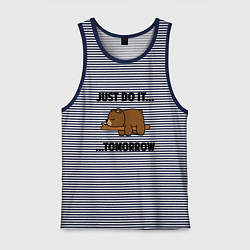 Майка мужская хлопок Мишка, цвет: синяя тельняшка