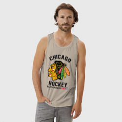 Майка мужская хлопок CHICAGO BLACKHAWKS NHL, цвет: миндальный — фото 2