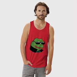 Майка мужская хлопок Pepe в очках EZ, цвет: красный — фото 2