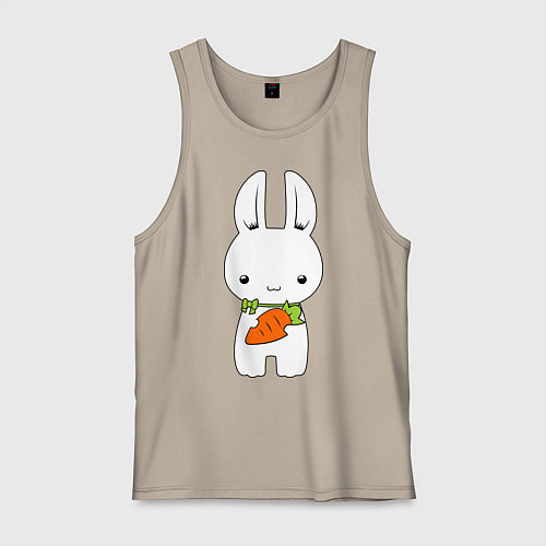 Мужская майка Зайчик с морковкой / Миндальный – фото 1