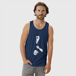 Майка мужская хлопок Брюс Ли, цвет: тёмно-синий — фото 2