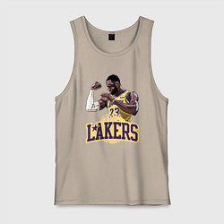 Майка мужская хлопок LeBron - Lakers, цвет: миндальный