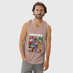 Майка мужская хлопок ROBLOX PIGGY, цвет: пыльно-розовый — фото 2