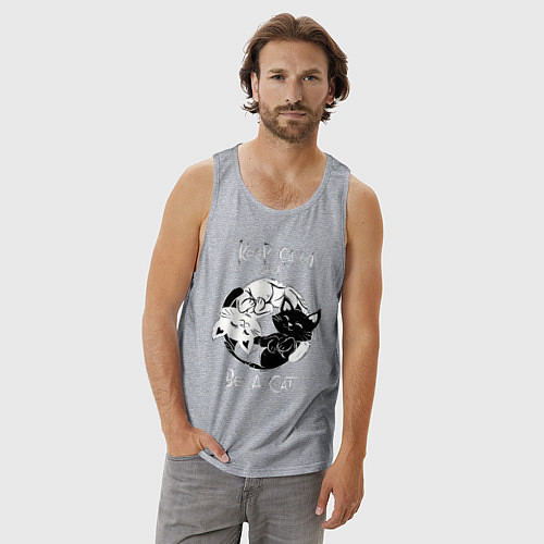 Мужская майка Просто будь Котом / Меланж – фото 3