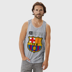 Майка мужская хлопок Barcelona FC, цвет: меланж — фото 2