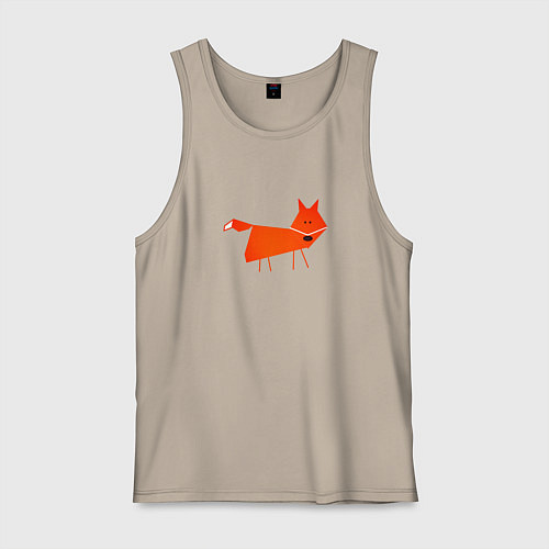 Мужская майка Рыжая лисичка / Миндальный – фото 1