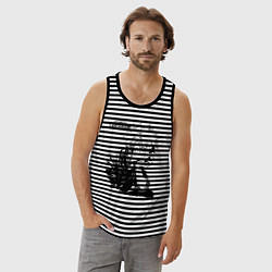 Майка мужская хлопок Моя геройская академия, цвет: черная тельняшка — фото 2