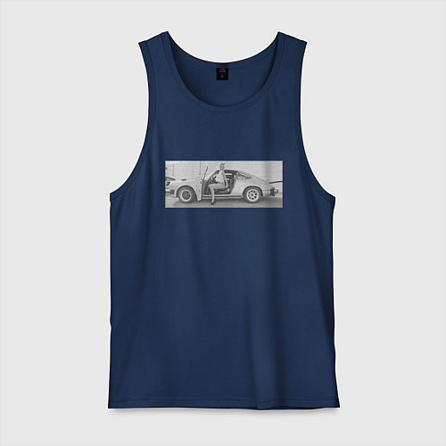 Мужская майка Porshe / Тёмно-синий – фото 1