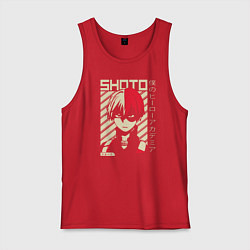 Майка мужская хлопок Моя геройская академия, цвет: красный