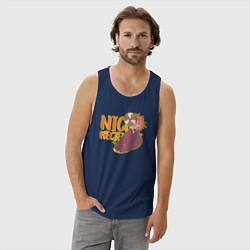 Майка мужская хлопок Nice recieve, цвет: тёмно-синий — фото 2