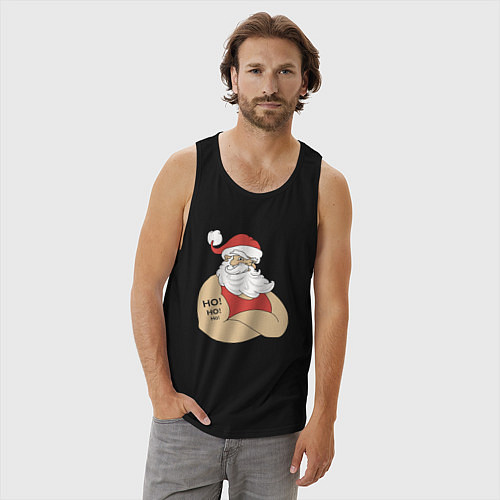 Мужская майка Santa Claus / Черный – фото 3