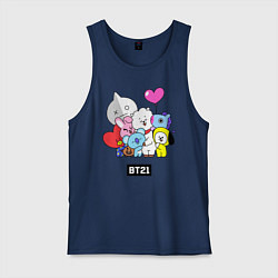 Майка мужская хлопок BT21, цвет: тёмно-синий