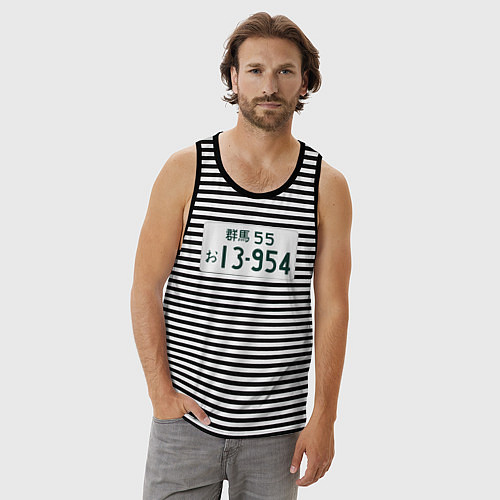 Мужская майка Initial D Номер / Черная тельняшка – фото 3